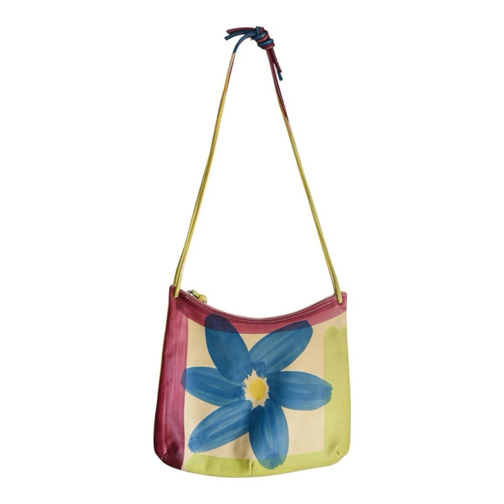Astore Hand Painted Italian Leather Shoulder Cross Body Purse
